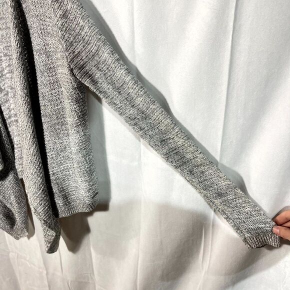 Hollister Open Front Duster Cardigan Light‎ Heather Gray Marled Knit Size L - Picture 4 of 7